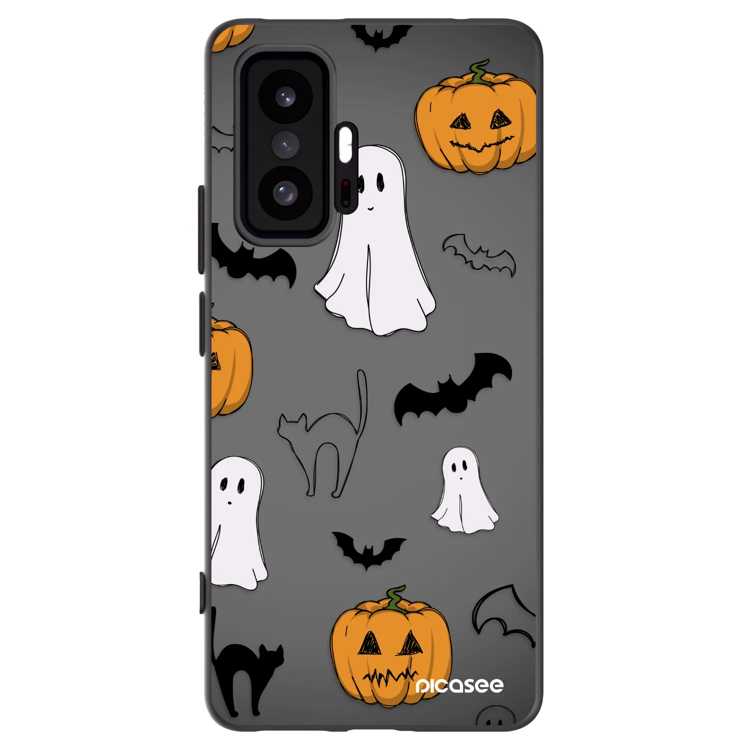 Picasee silikonowe czarne etui na Xiaomi 11T Pro - Spooky crew