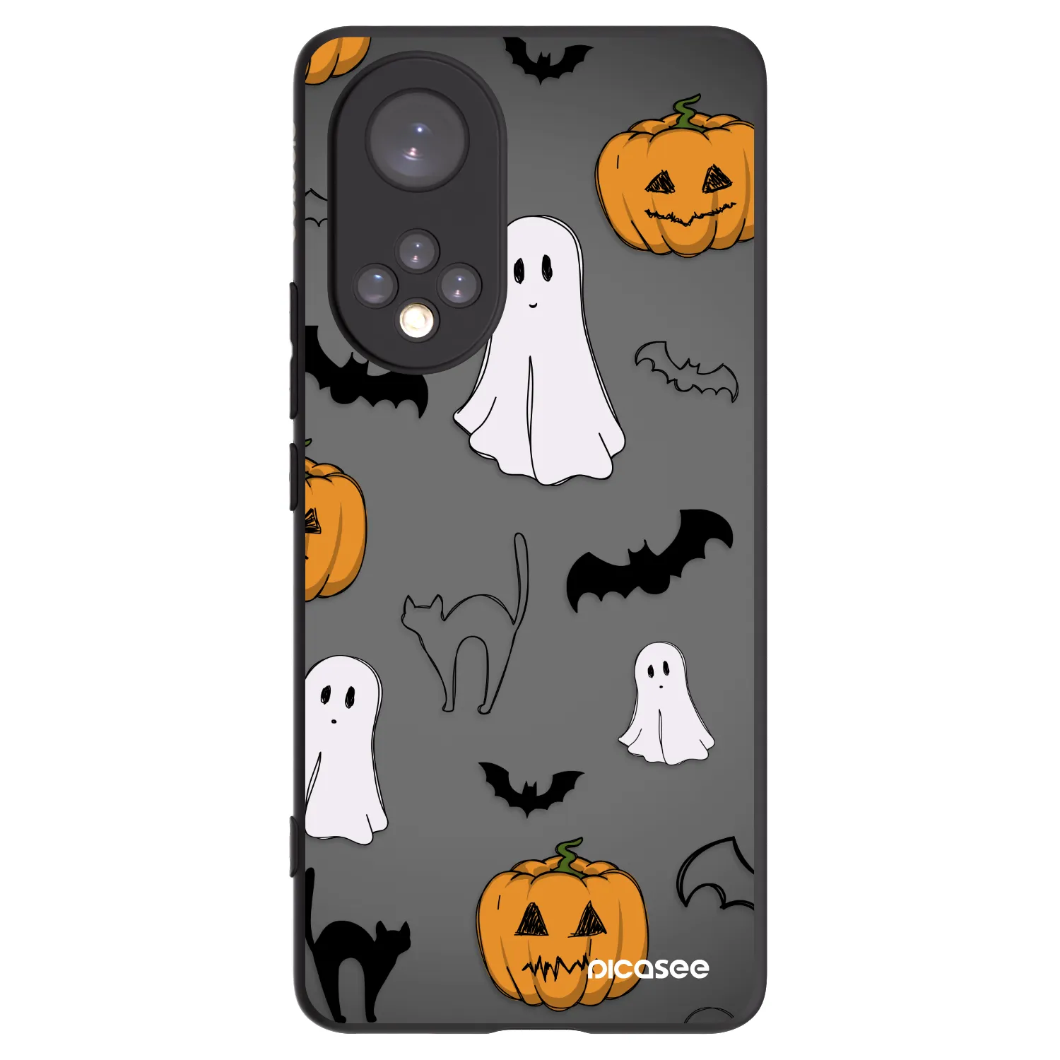 Picasee silikonowe czarne etui na Honor 50 5G - Spooky crew
