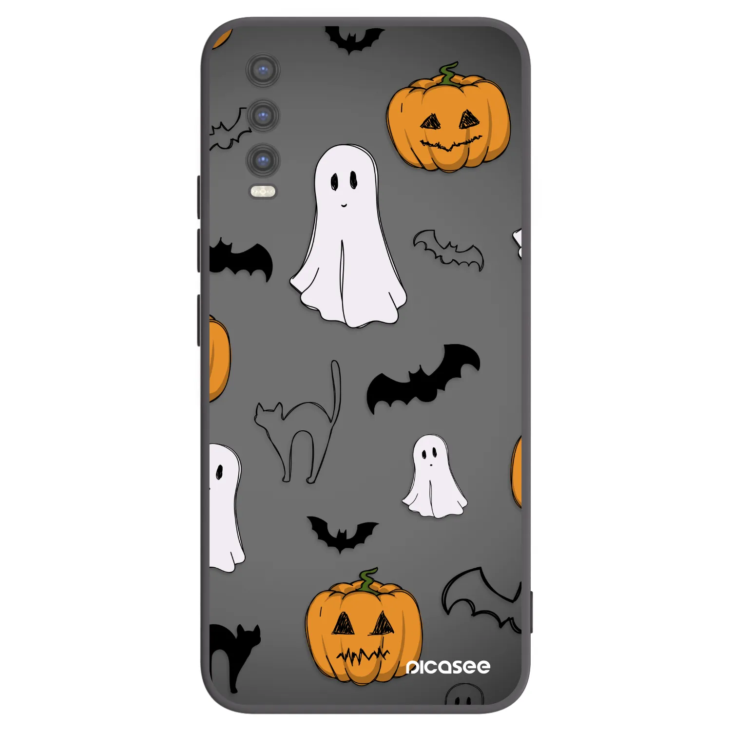 Picasee silikonowe czarne etui na Vivo Y20s - Spooky crew