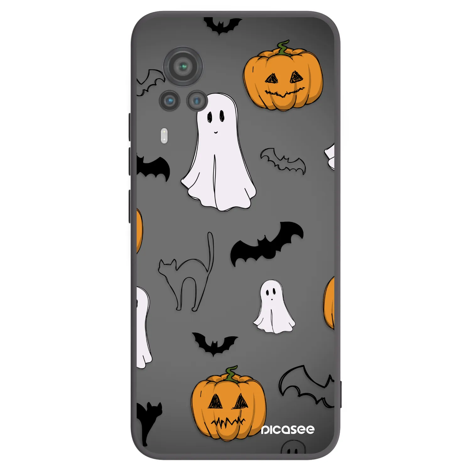 Picasee silikonowe czarne etui na Vivo X60 Pro 5G - Spooky crew