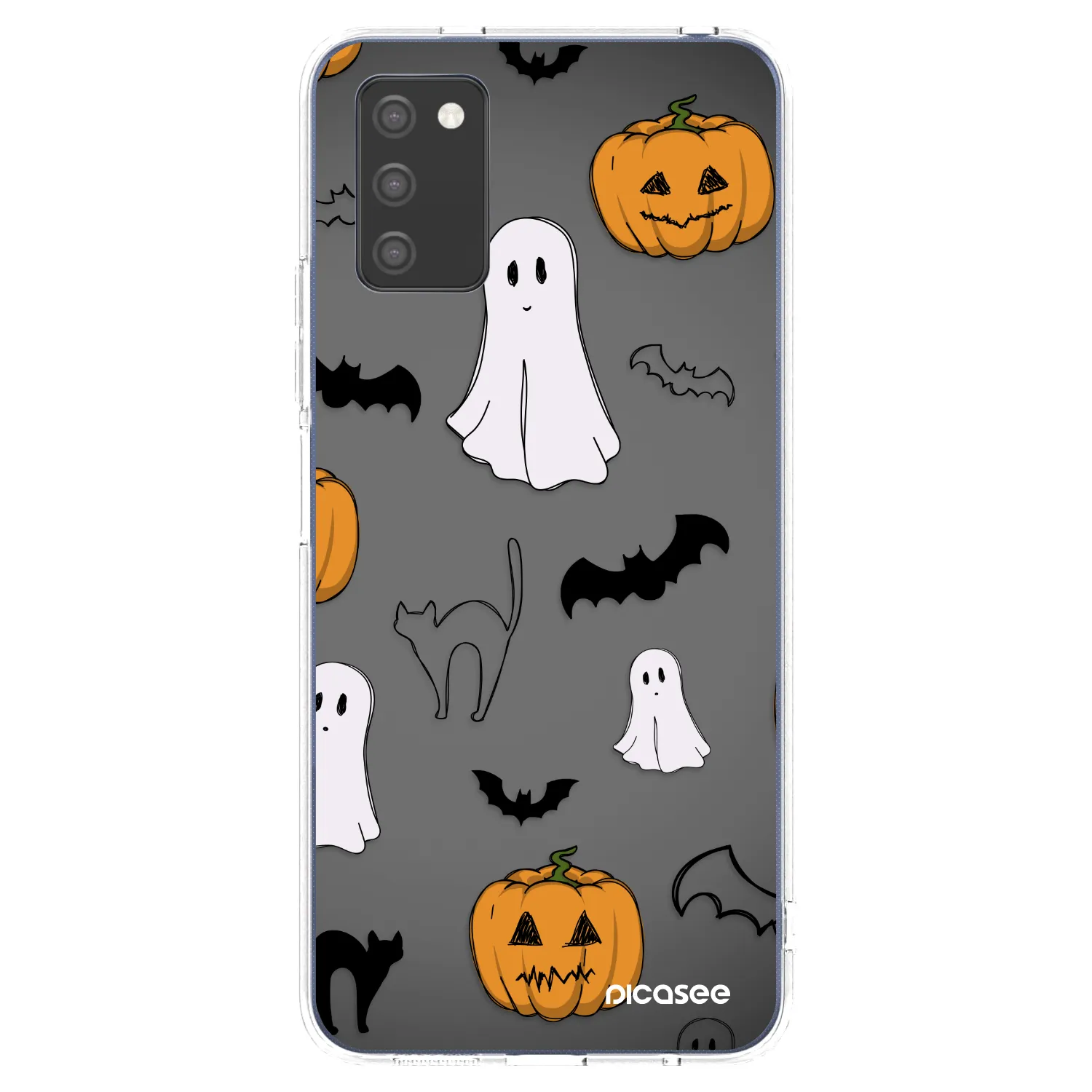 Picasee silikonowe przeźroczyste etui na Samsung Galaxy A03s A037G - Spooky crew