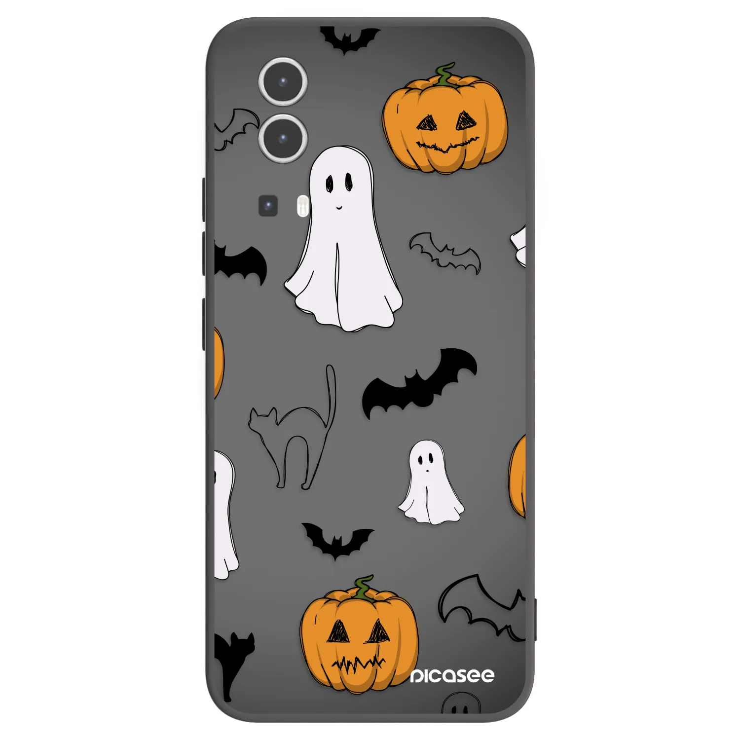 Picasee silikonowe czarne etui na Vivo Y72 5G - Spooky crew
