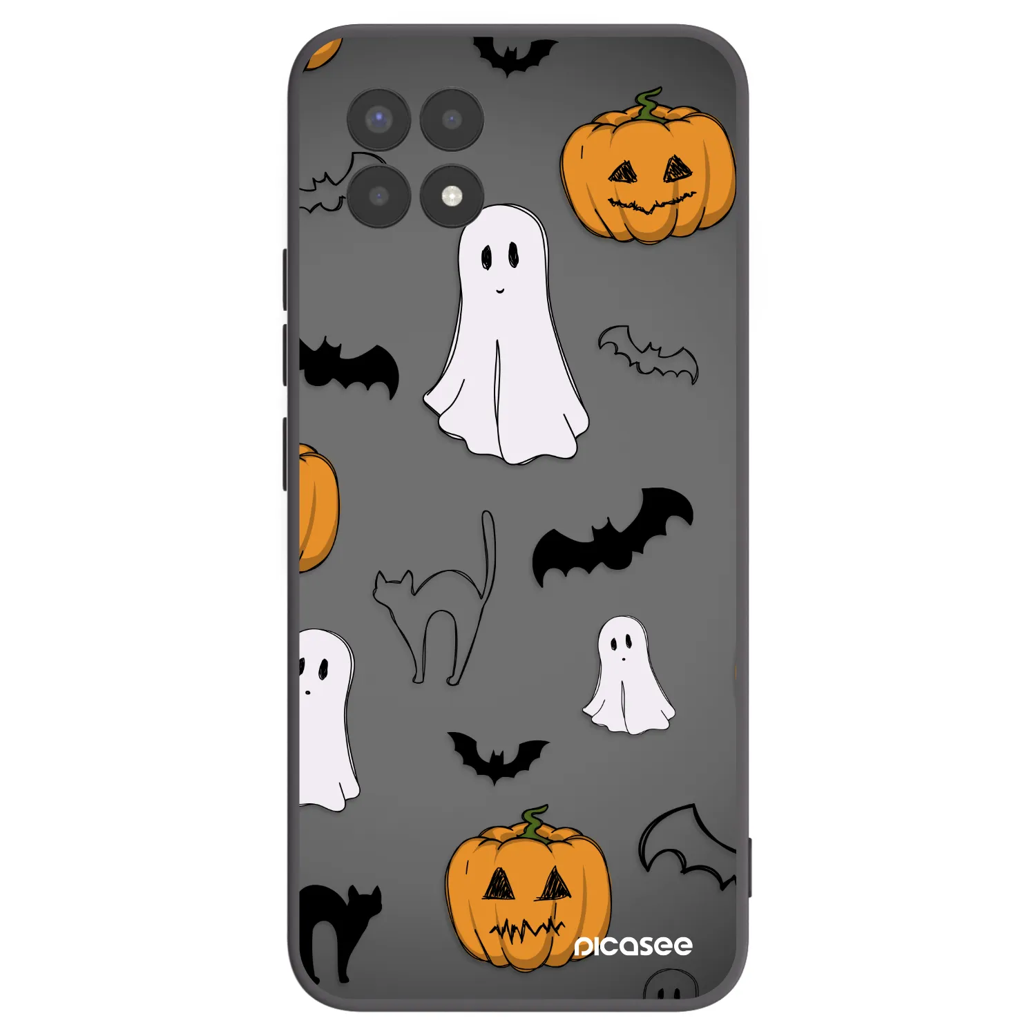 Picasee silikonowe czarne etui na Realme 8i - Spooky crew