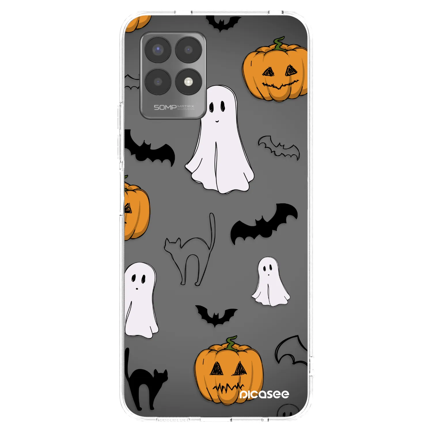 Picasee silikonowe przeźroczyste etui na Realme 8i - Spooky crew