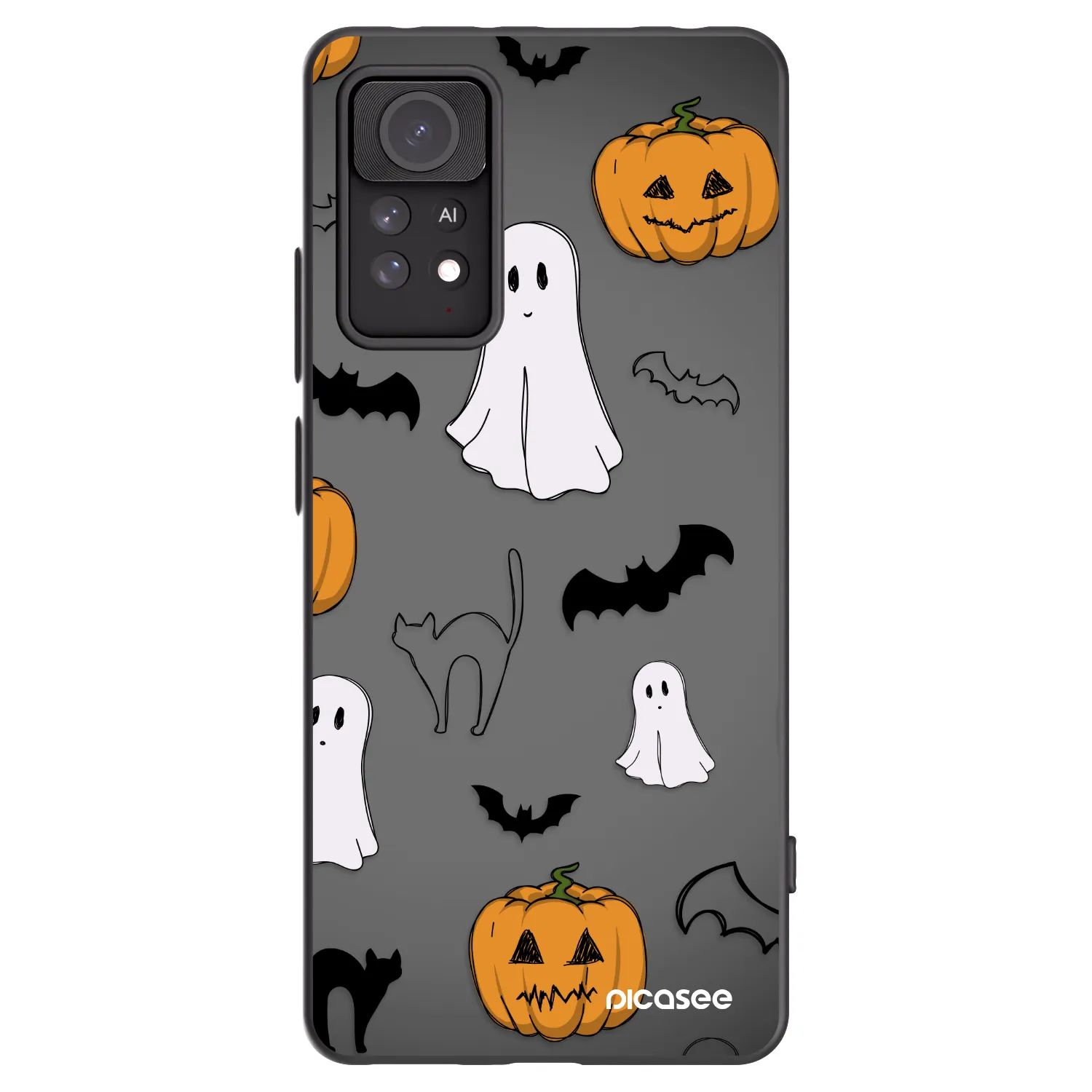 Picasee silikonowe czarne etui na Xiaomi Redmi Note 11 Pro - Spooky crew