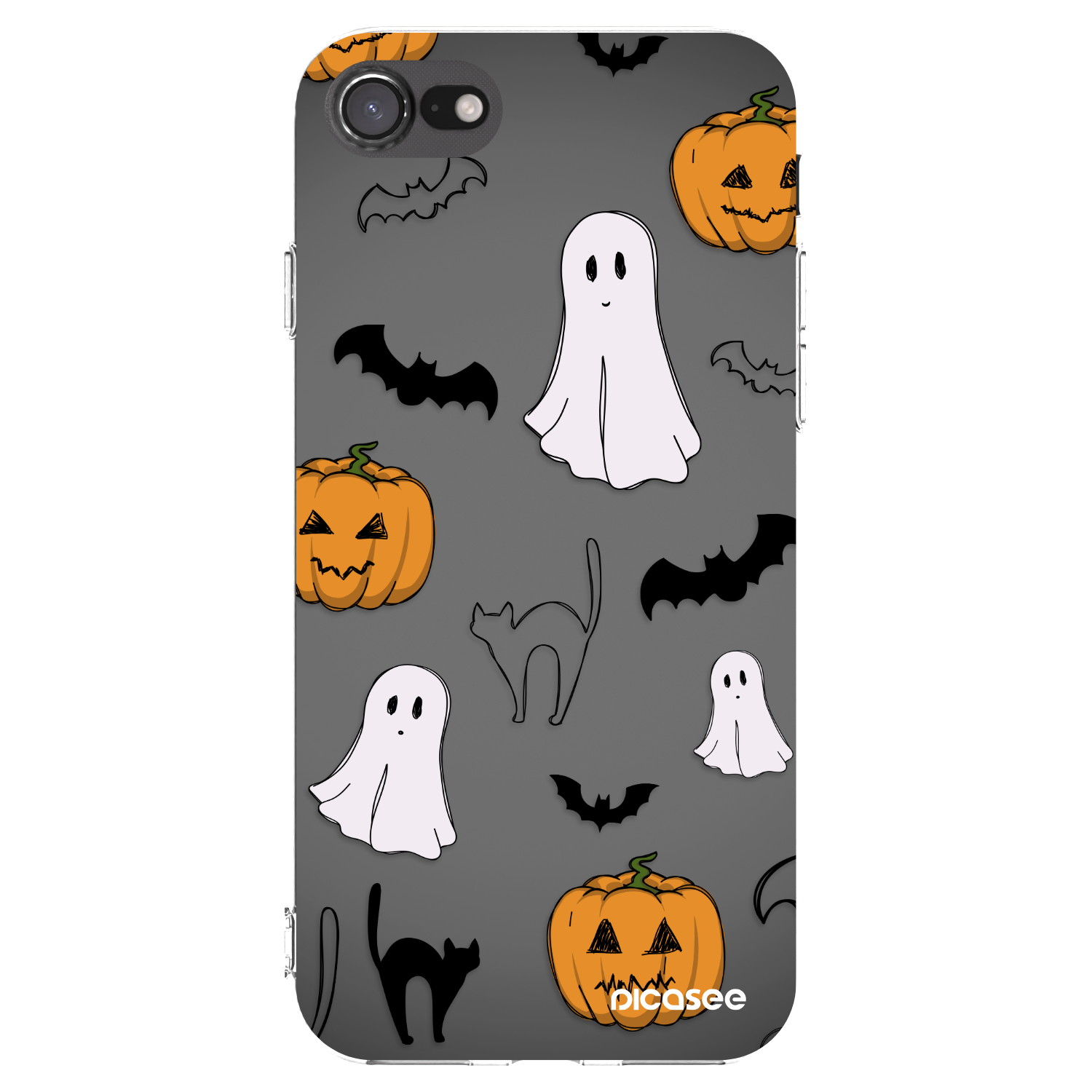 Picasee silikonowe przeźroczyste etui na Apple iPhone SE 2022 - Spooky crew