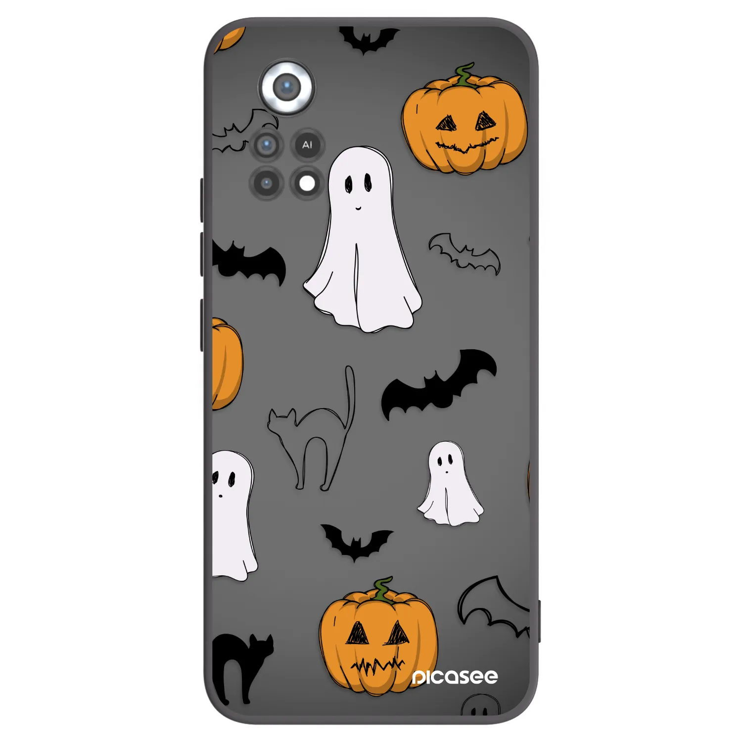 Picasee silikonowe czarne etui na Xiaomi Poco X4 Pro 5G - Spooky crew