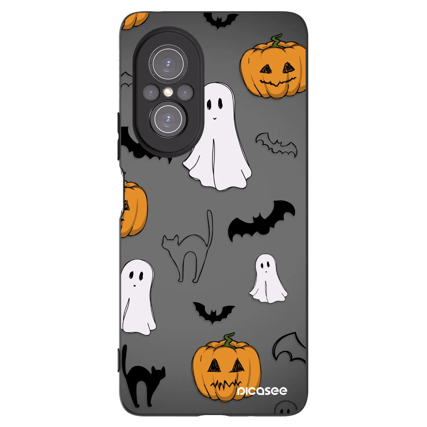 Picasee silikonowe czarne etui na Huawei Nova 9 SE - Spooky crew