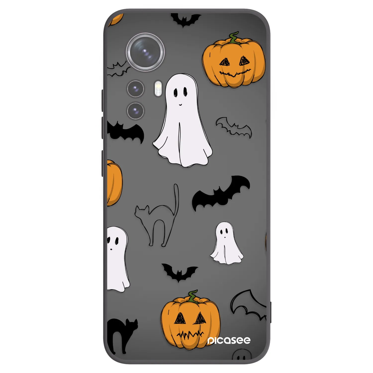 Picasee silikonowe czarne etui na Xiaomi 12 - Spooky crew