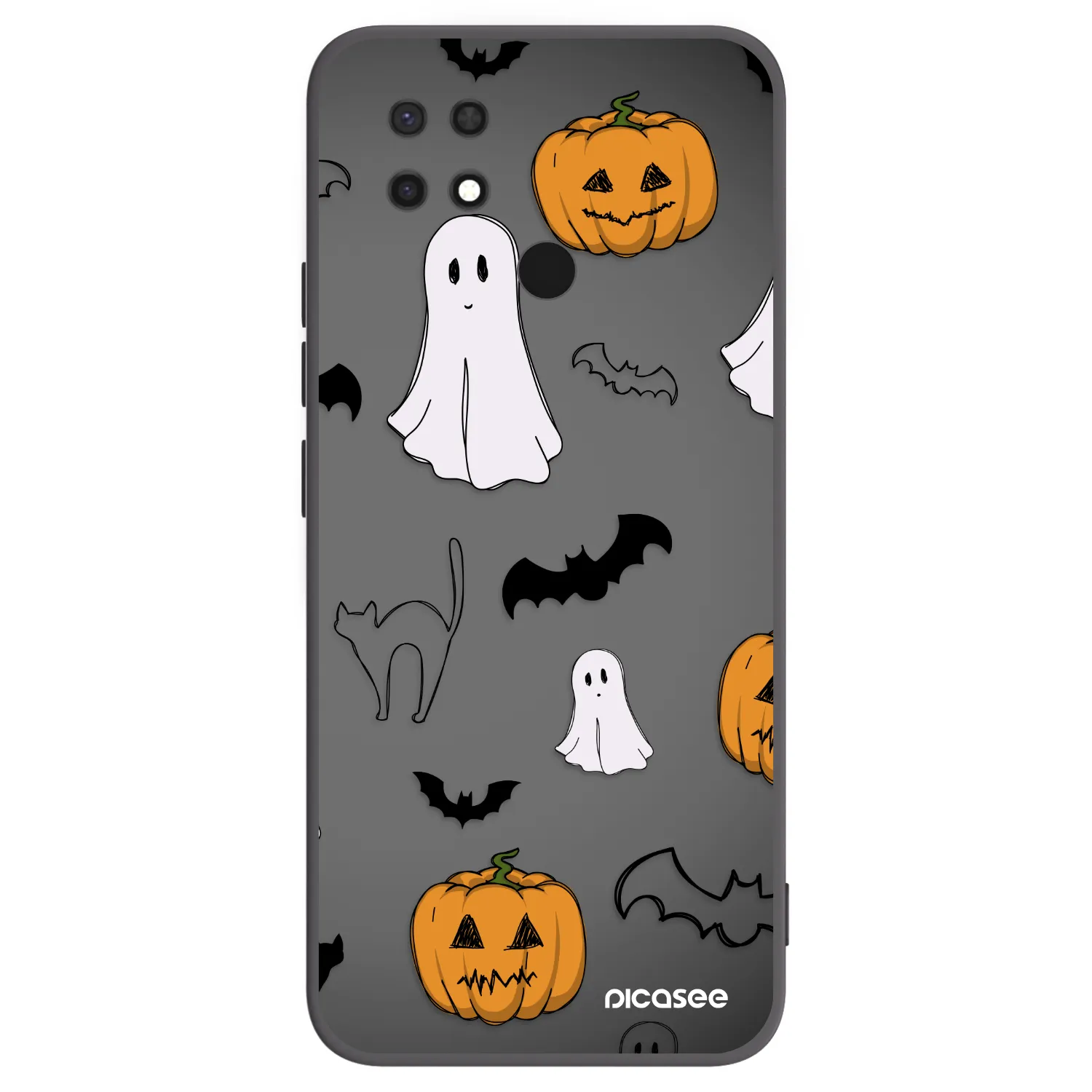 Picasee silikonowe czarne etui na Xiaomi Redmi 10C - Spooky crew