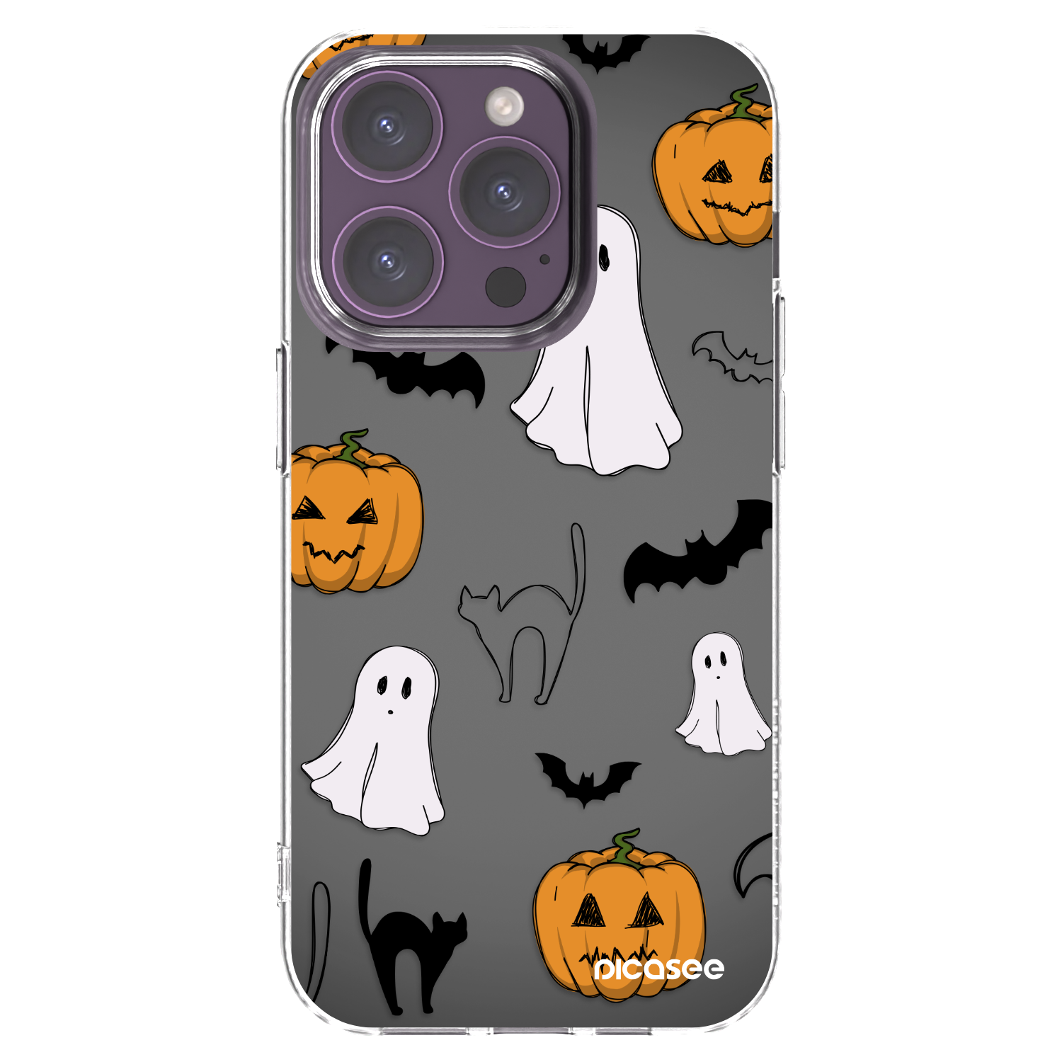 Picasee silikonowe przeźroczyste etui na Apple iPhone 14 Pro - Spooky crew