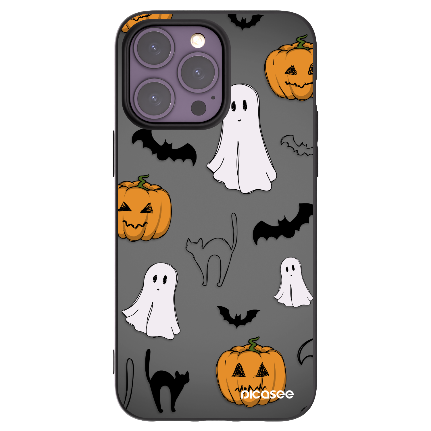 Picasee silikonowe czarne etui na Apple iPhone 14 Pro Max - Spooky crew