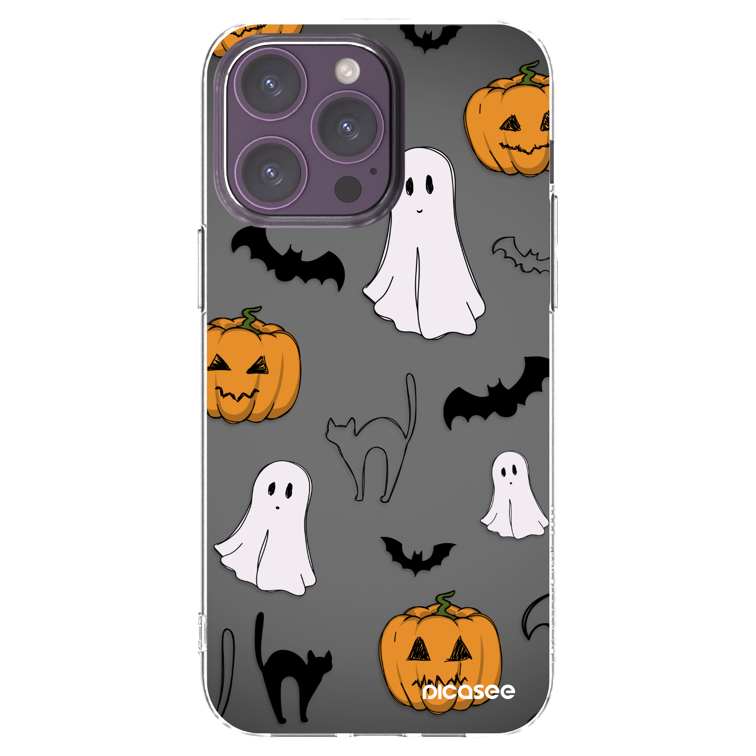Picasee silikonowe przeźroczyste etui na Apple iPhone 14 Pro Max - Spooky crew
