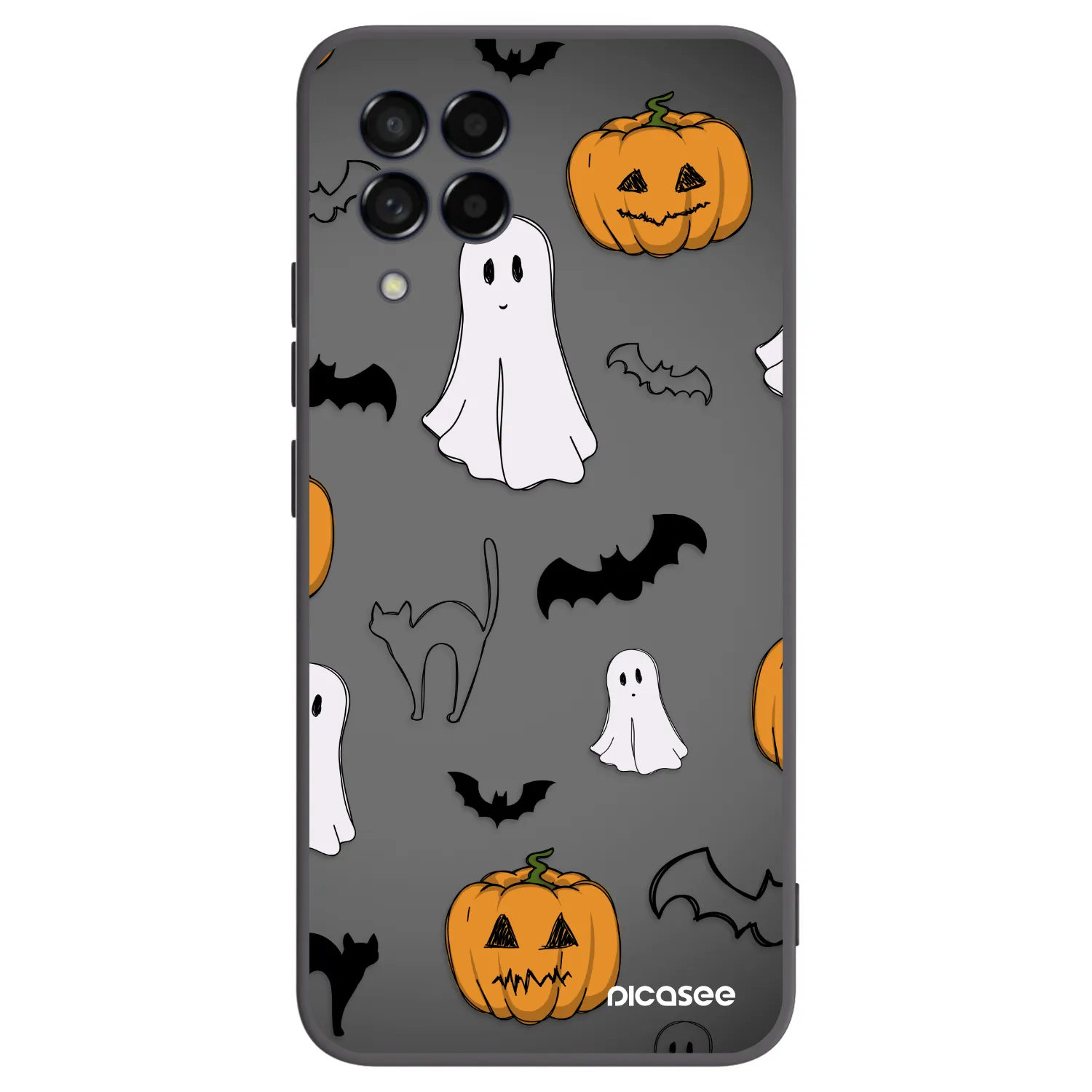 Picasee silikonowe czarne etui na Samsung Galaxy M53 5G - Spooky crew