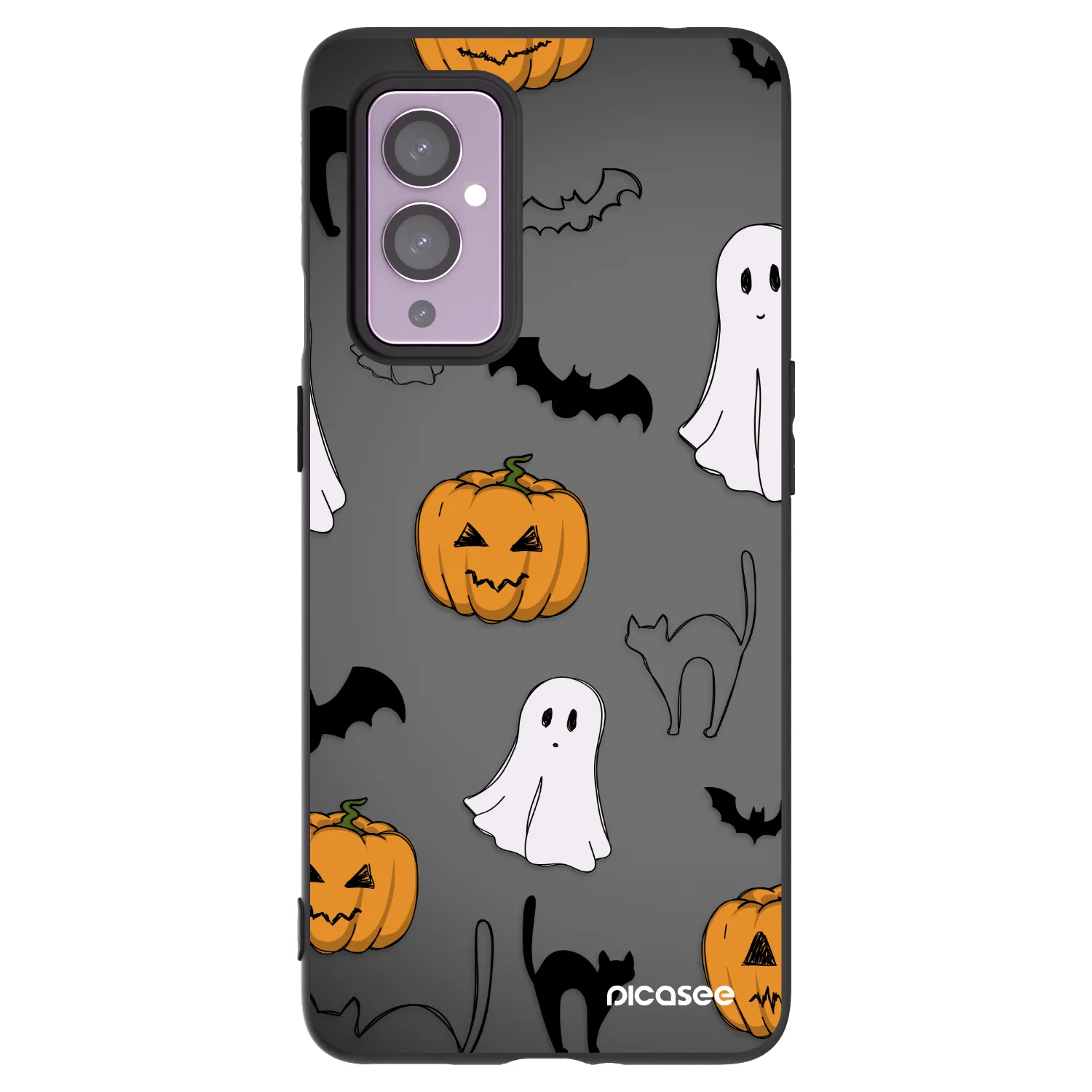 Picasee silikonowe czarne etui na OnePlus 9 - Spooky crew