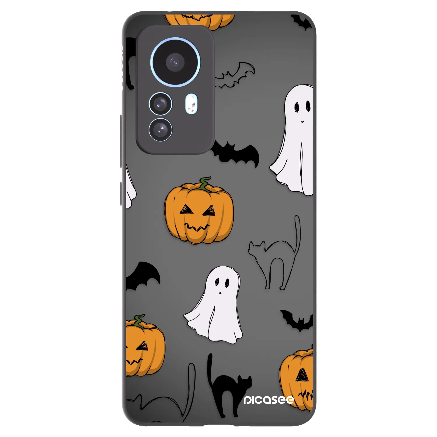 Picasee silikonowe czarne etui na Xiaomi 12T - Spooky crew