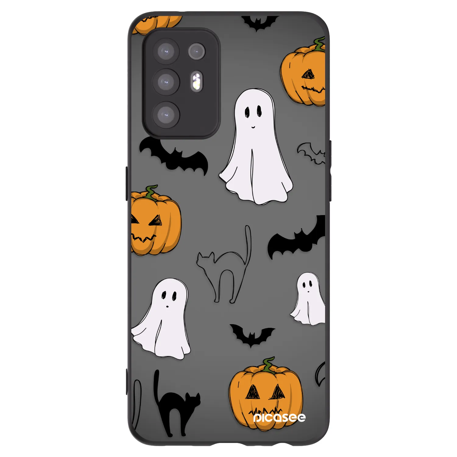 Picasee silikonowe czarne etui na OPPO A94 5G - Spooky crew