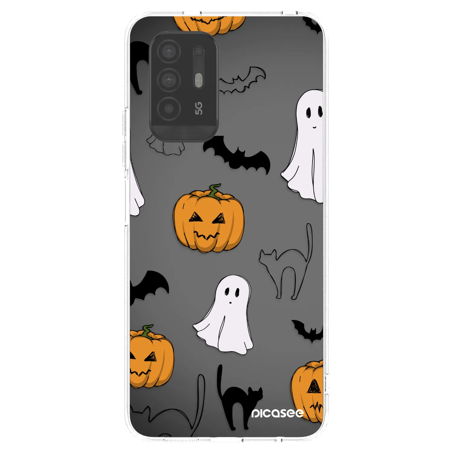 Picasee silikonowe przeźroczyste etui na OPPO A94 5G - Spooky crew