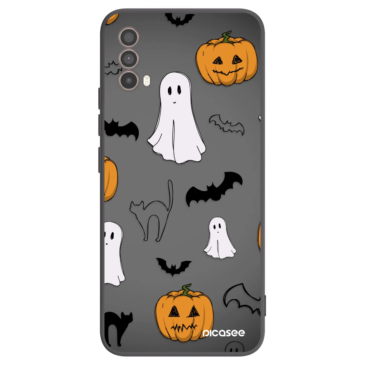 Picasee silikonowe czarne etui na Motorola Moto E40 - Spooky crew