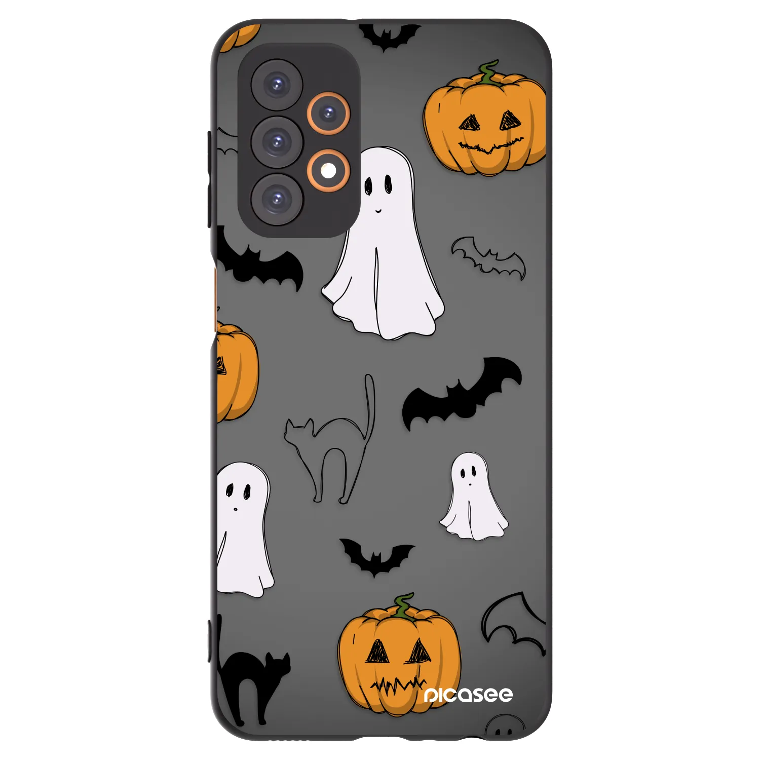 Picasee silikonowe czarne etui na Samsung Galaxy A23 A235F 4G - Spooky crew
