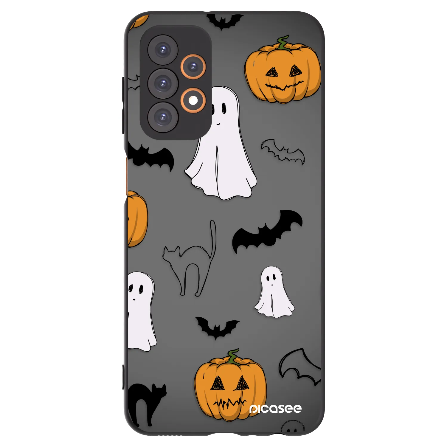 Picasee silikonowe czarne etui na Samsung Galaxy A23 A236B 5G - Spooky crew