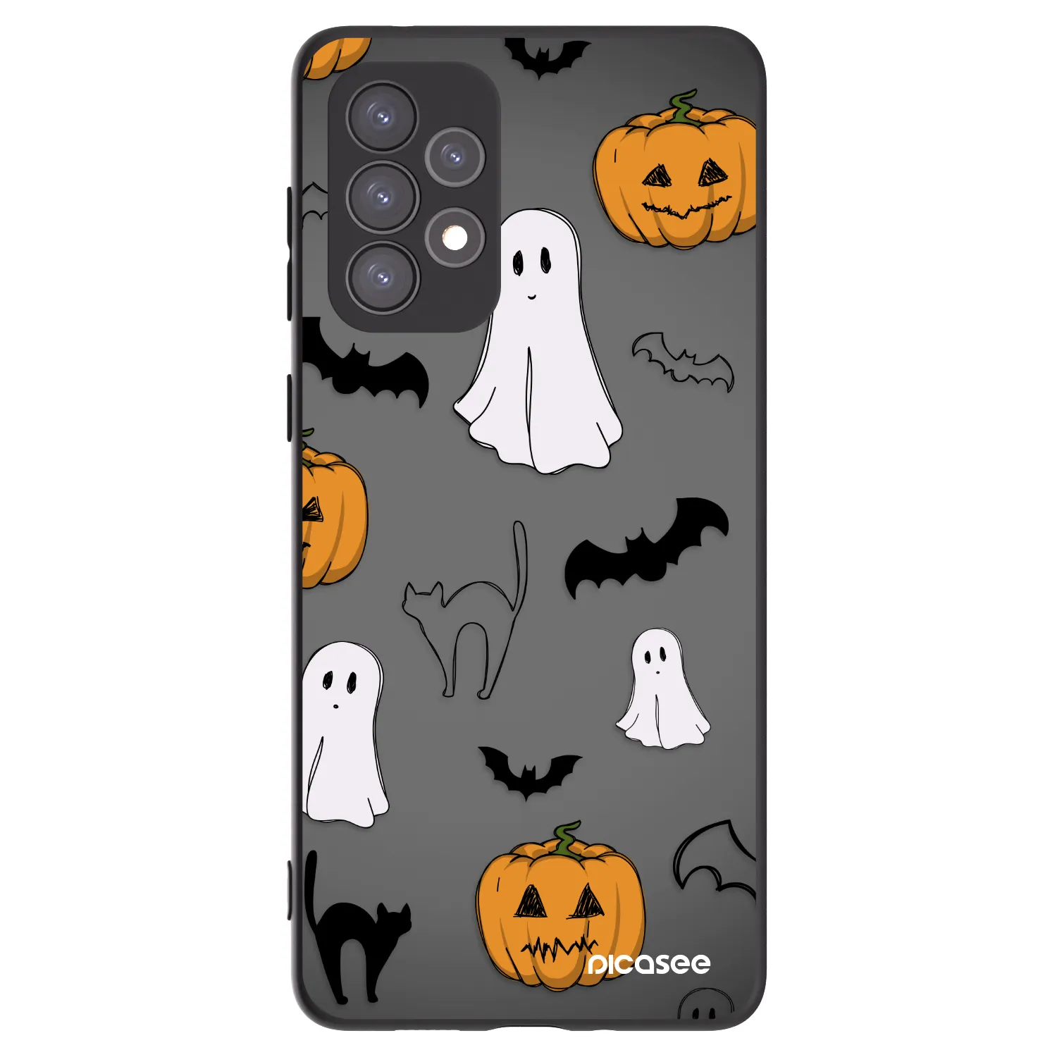 Picasee silikonowe czarne etui na Samsung Galaxy A73 5G - Spooky crew