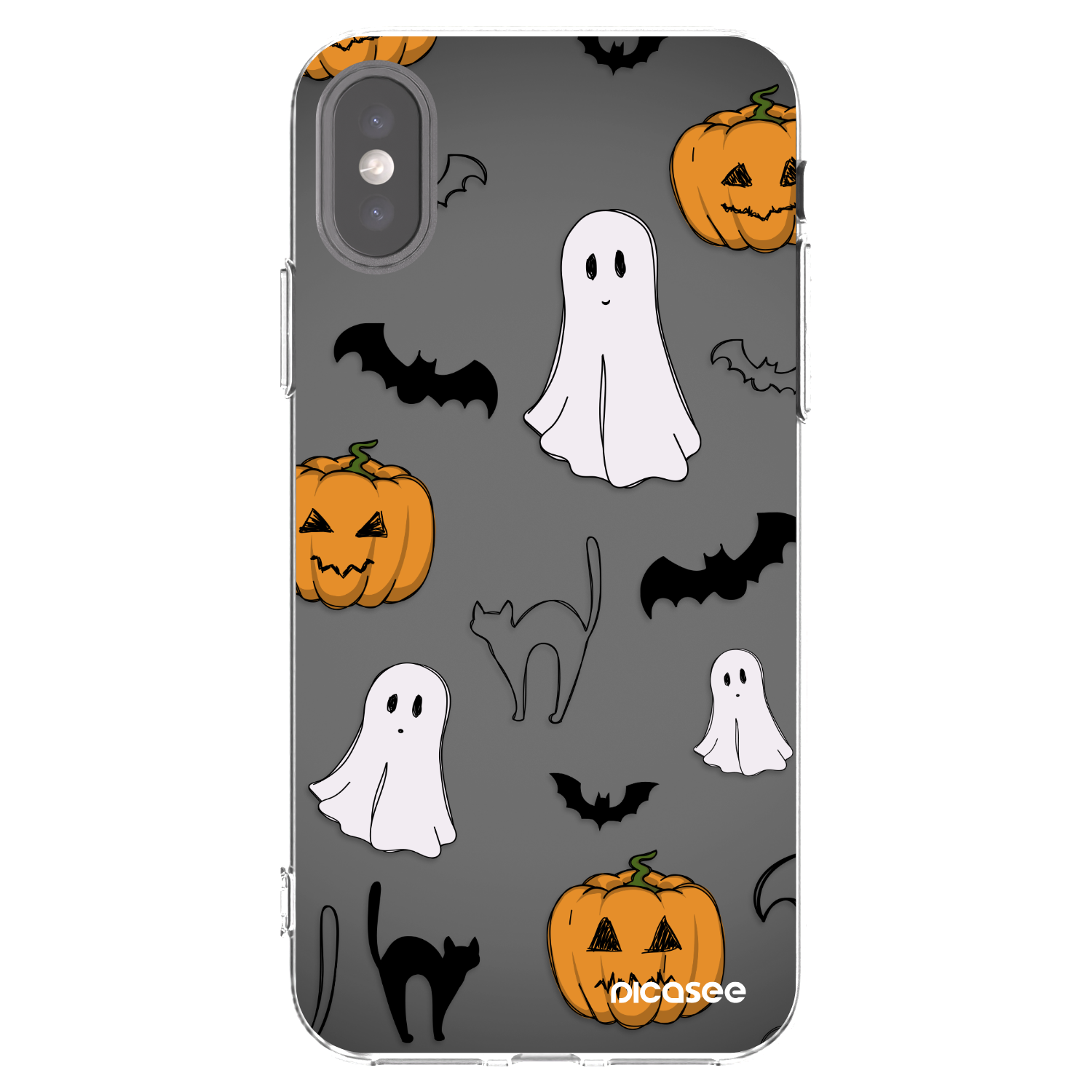Picasee silikonowe przeźroczyste etui na Apple iPhone X/XS - Spooky crew