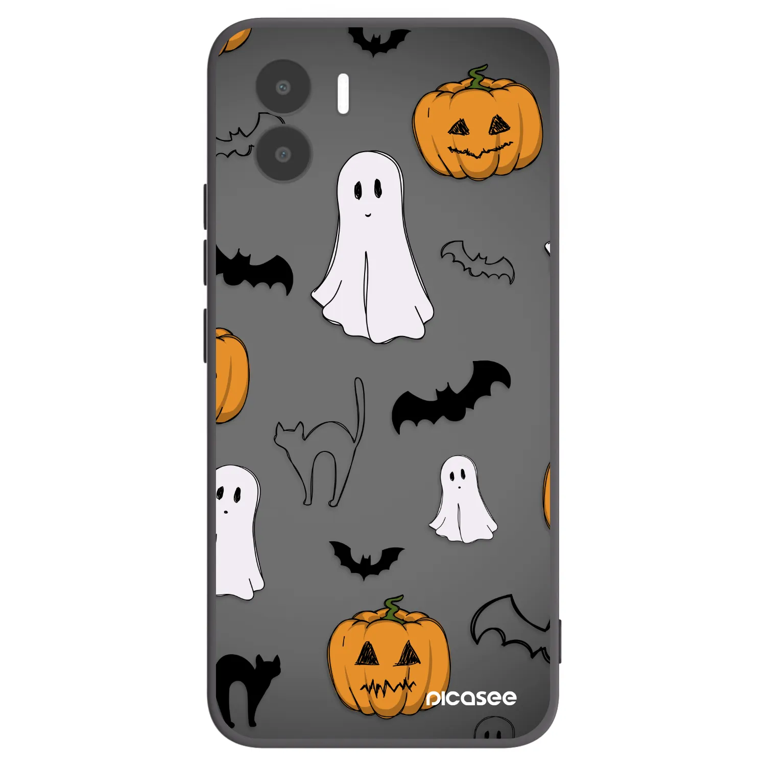 Picasee silikonowe czarne etui na Xiaomi Redmi A1 - Spooky crew