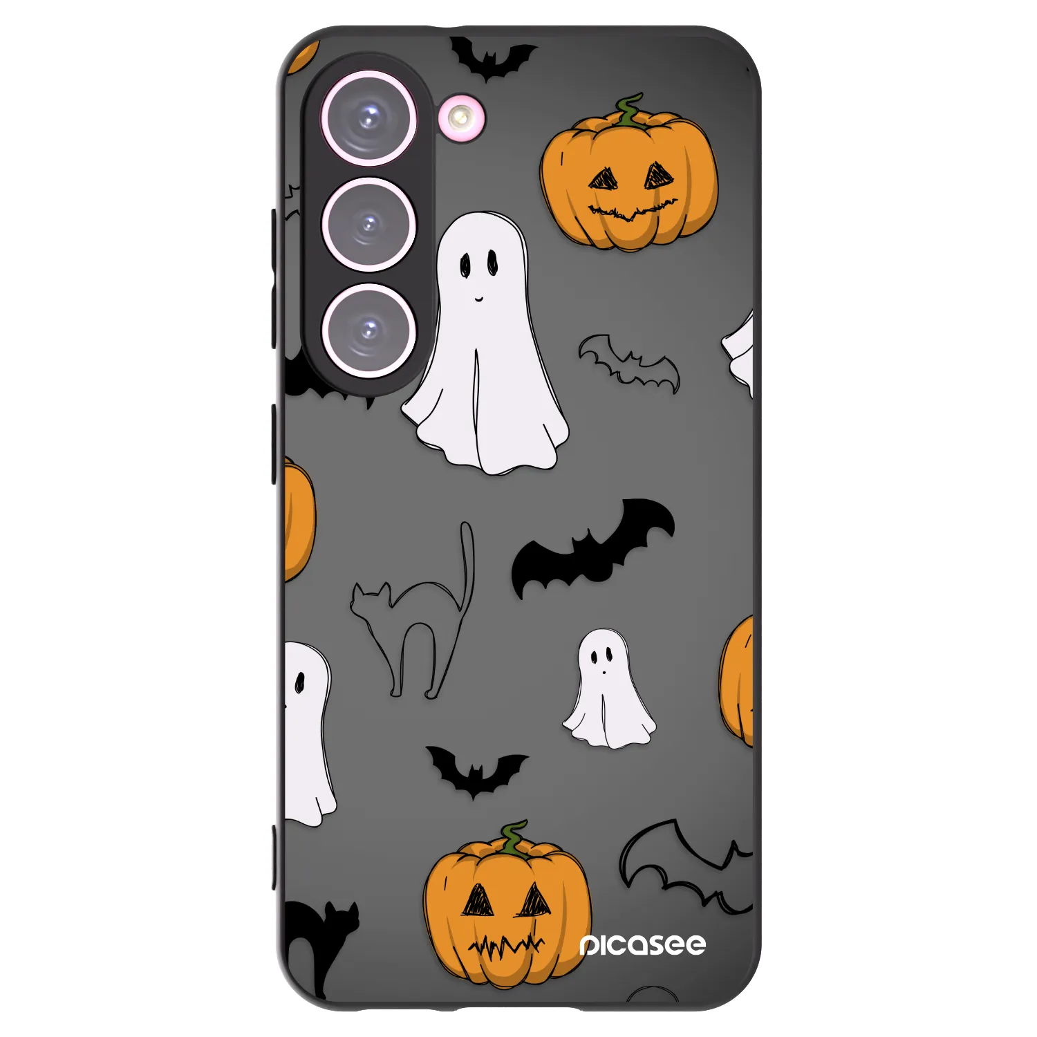 Picasee silikonowe czarne etui na Samsung Galaxy S23 5G - Spooky crew