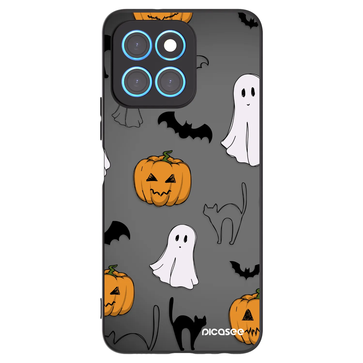 Picasee silikonowe czarne etui na Honor X6 - Spooky crew