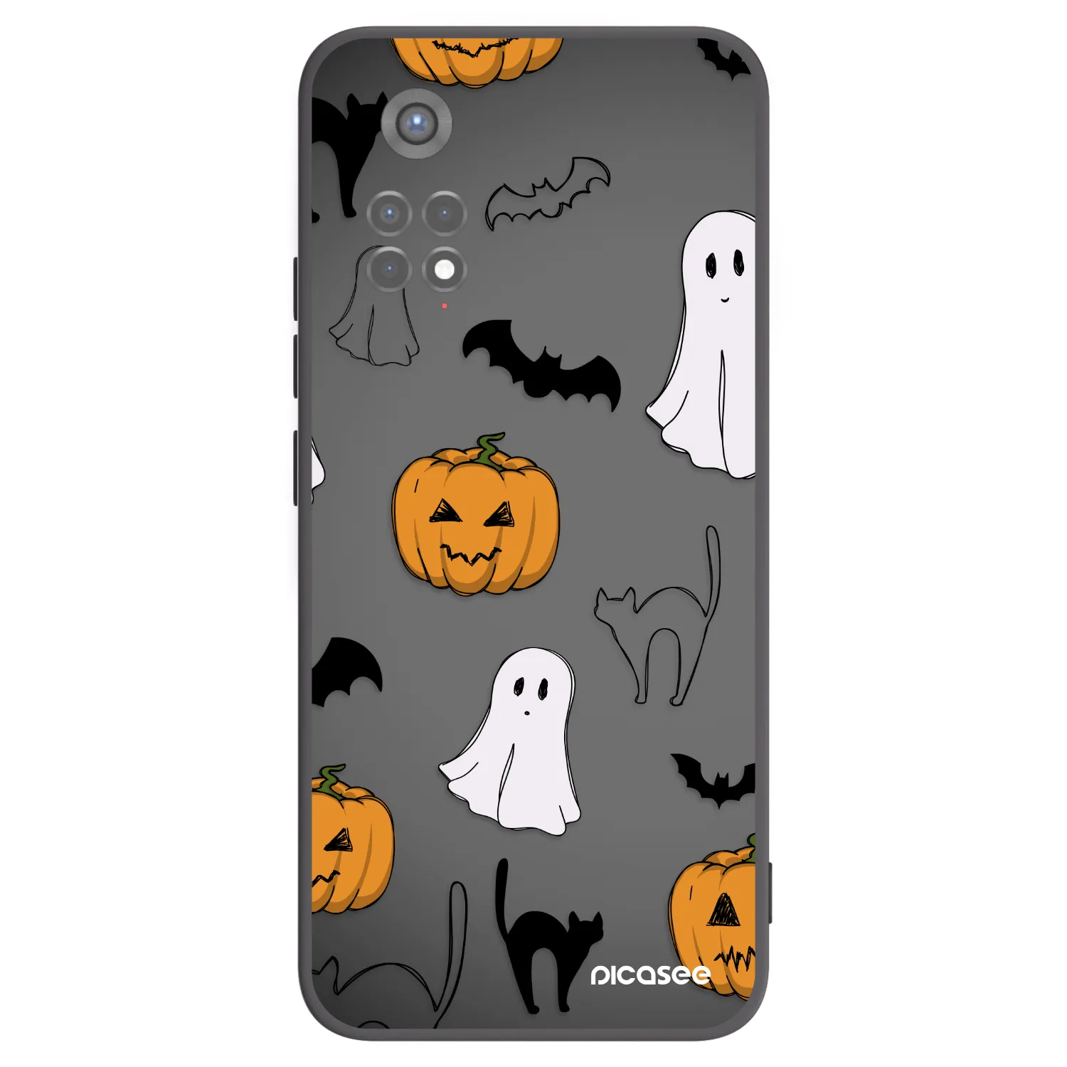 Picasee silikonowe czarne etui na Xiaomi Redmi Note 11S 5G - Spooky crew