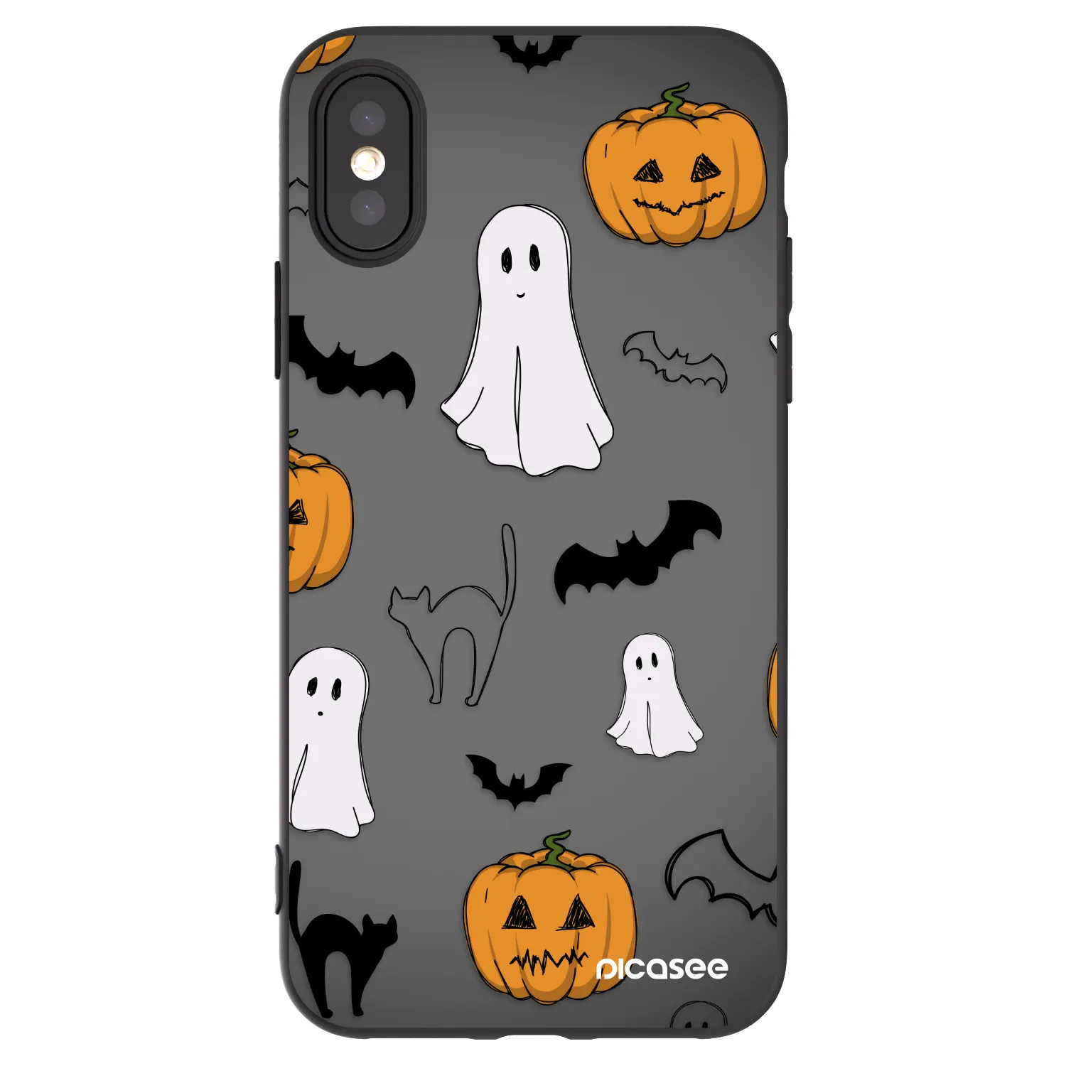 Picasee silikonowe czarne etui na Apple iPhone X/XS - Spooky crew