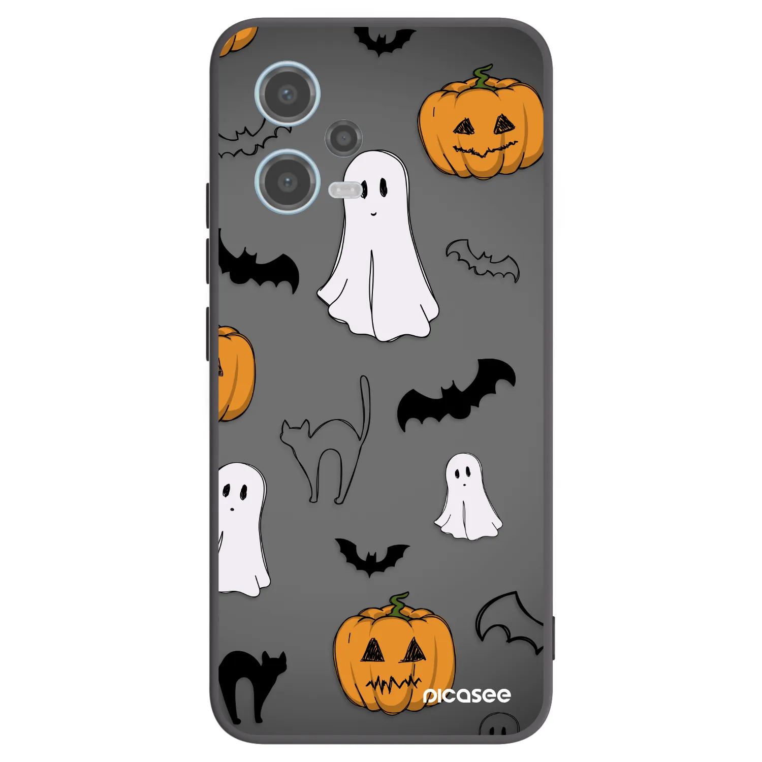 Picasee silikonowe czarne etui na Xiaomi Redmi Note 12 5G - Spooky crew