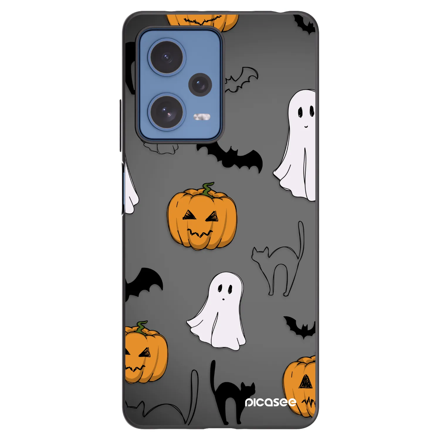 Picasee silikonowe czarne etui na Xiaomi Redmi Note 12 Pro 5G - Spooky crew