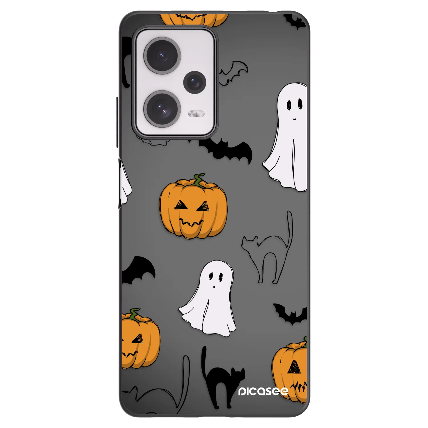 Picasee silikonowe czarne etui na Xiaomi Redmi Note 12 Pro+ 5G - Spooky crew