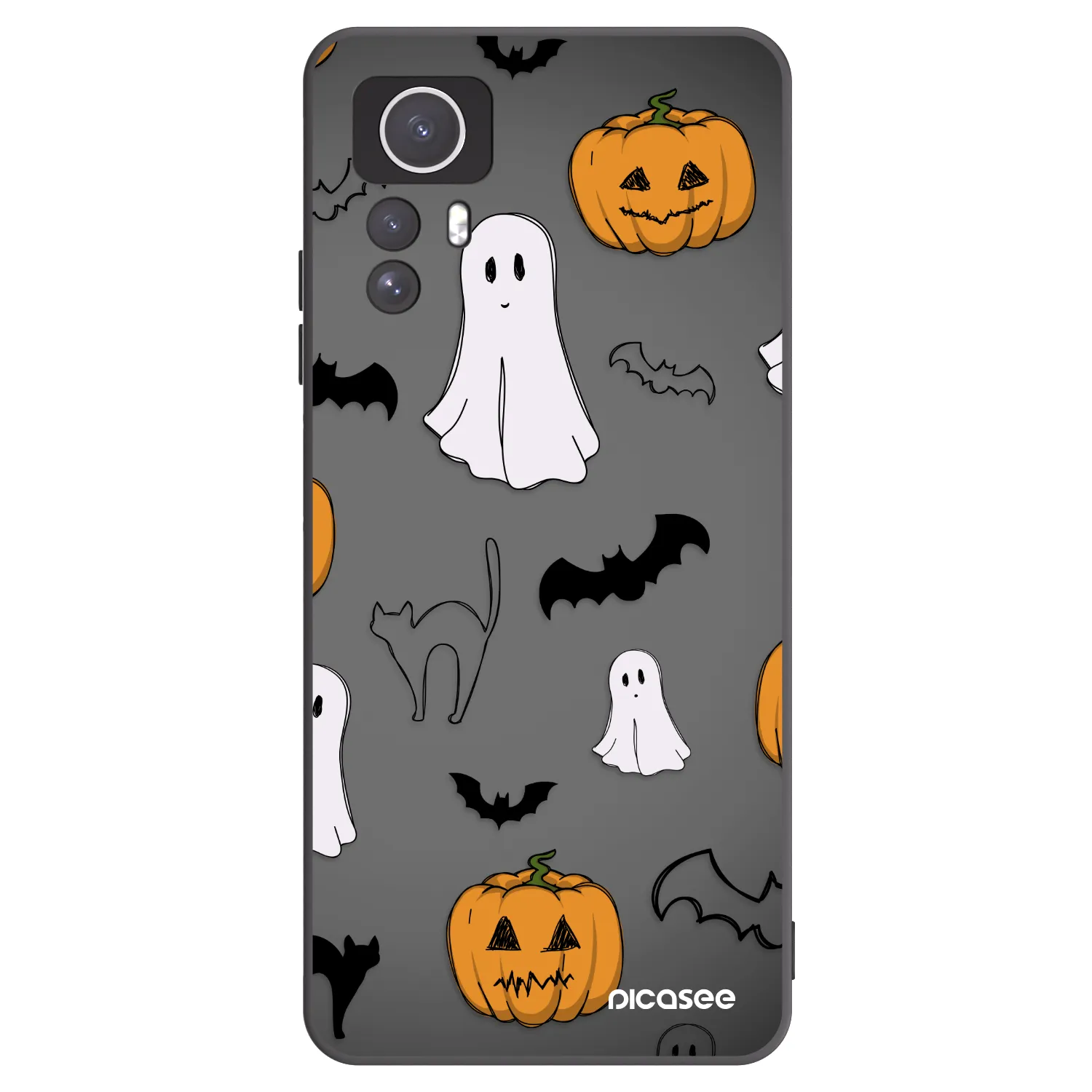 Picasee silikonowe czarne etui na Xiaomi Redmi Note 12S - Spooky crew