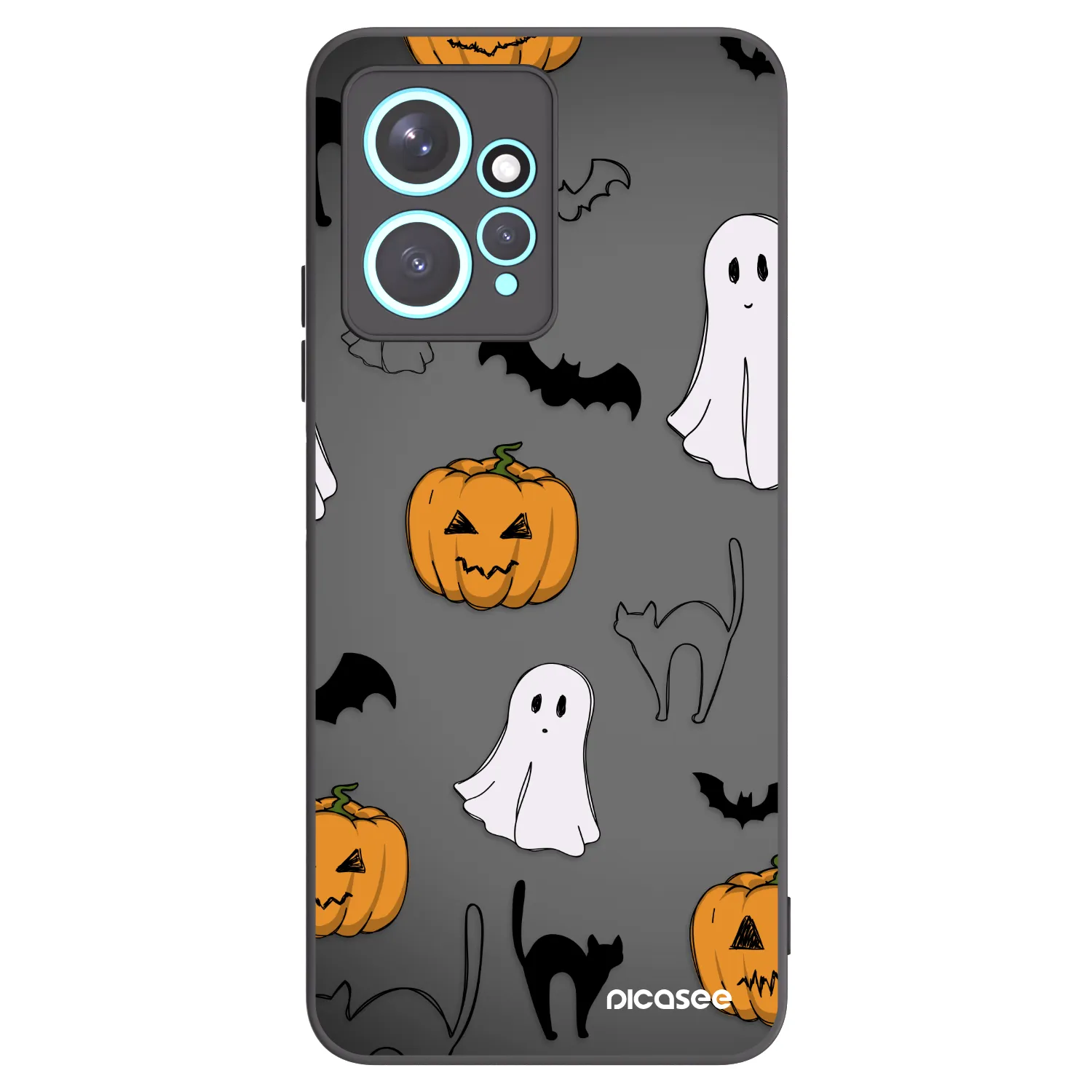 Picasee silikonowe czarne etui na Xiaomi Redmi Note 12 4G - Spooky crew
