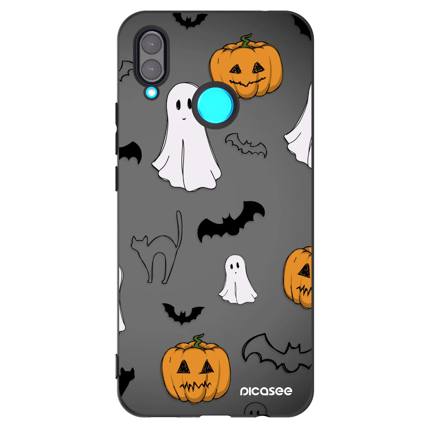 Picasee silikonowe czarne etui na Huawei Nova 3 - Spooky crew