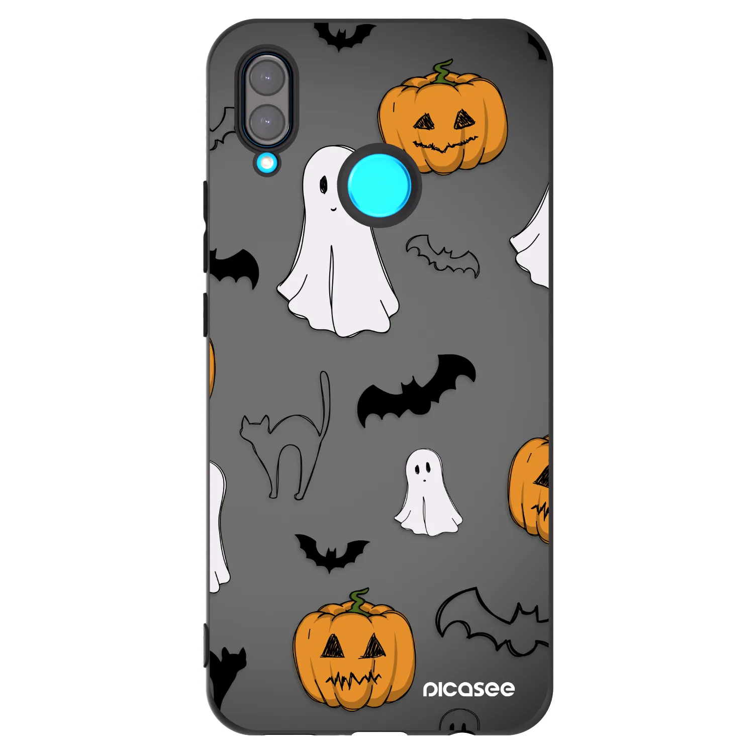 Picasee silikonowe czarne etui na Huawei Nova 3i - Spooky crew