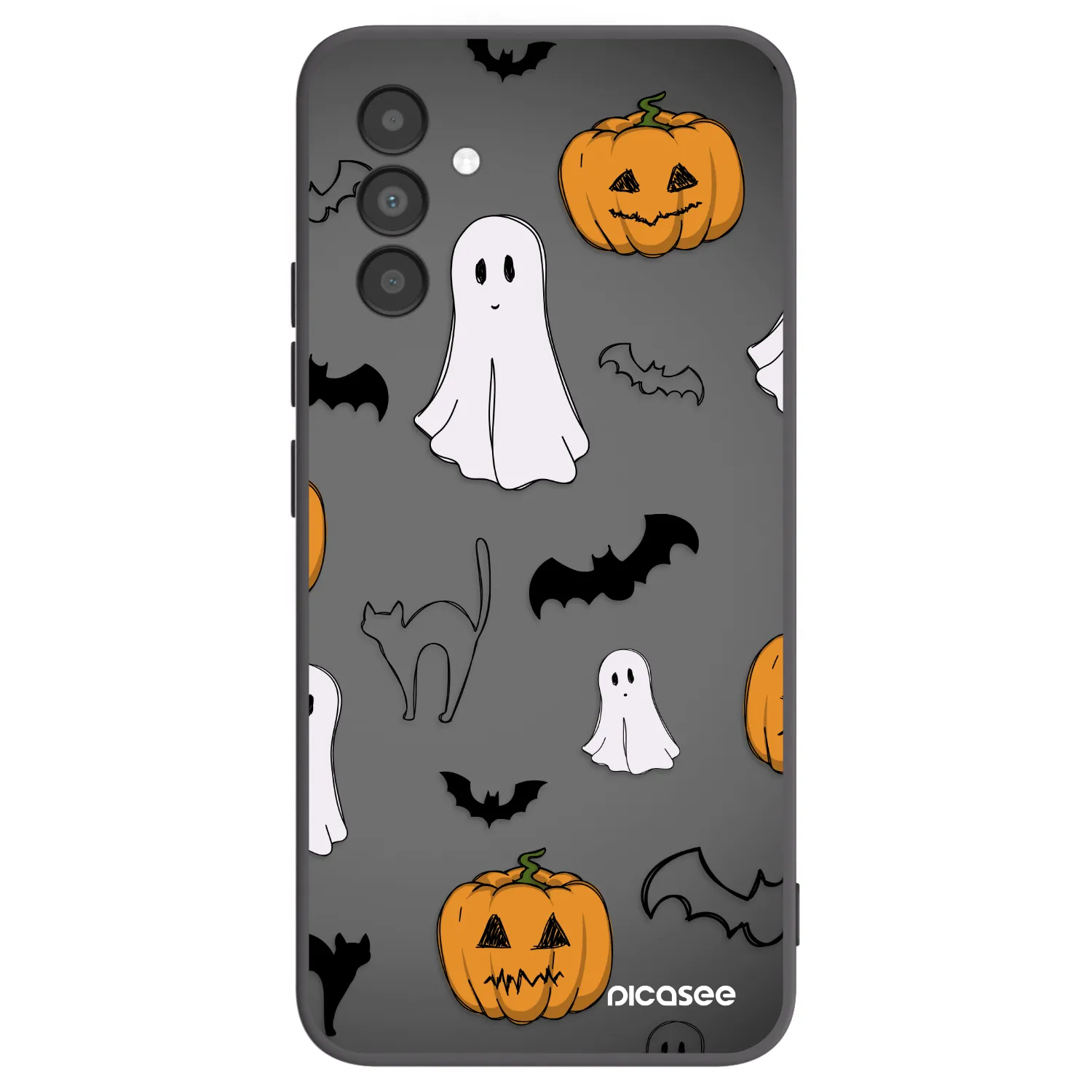 Picasee silikonowe czarne etui na Samsung Galaxy A04s A047F - Spooky crew