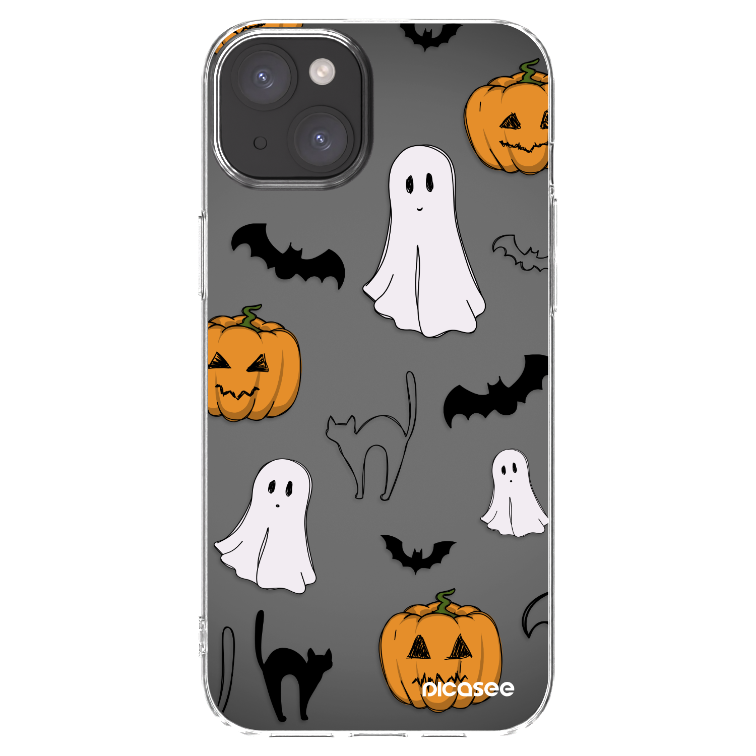 Picasee silikonowe przeźroczyste etui na Apple iPhone 15 Plus - Spooky crew