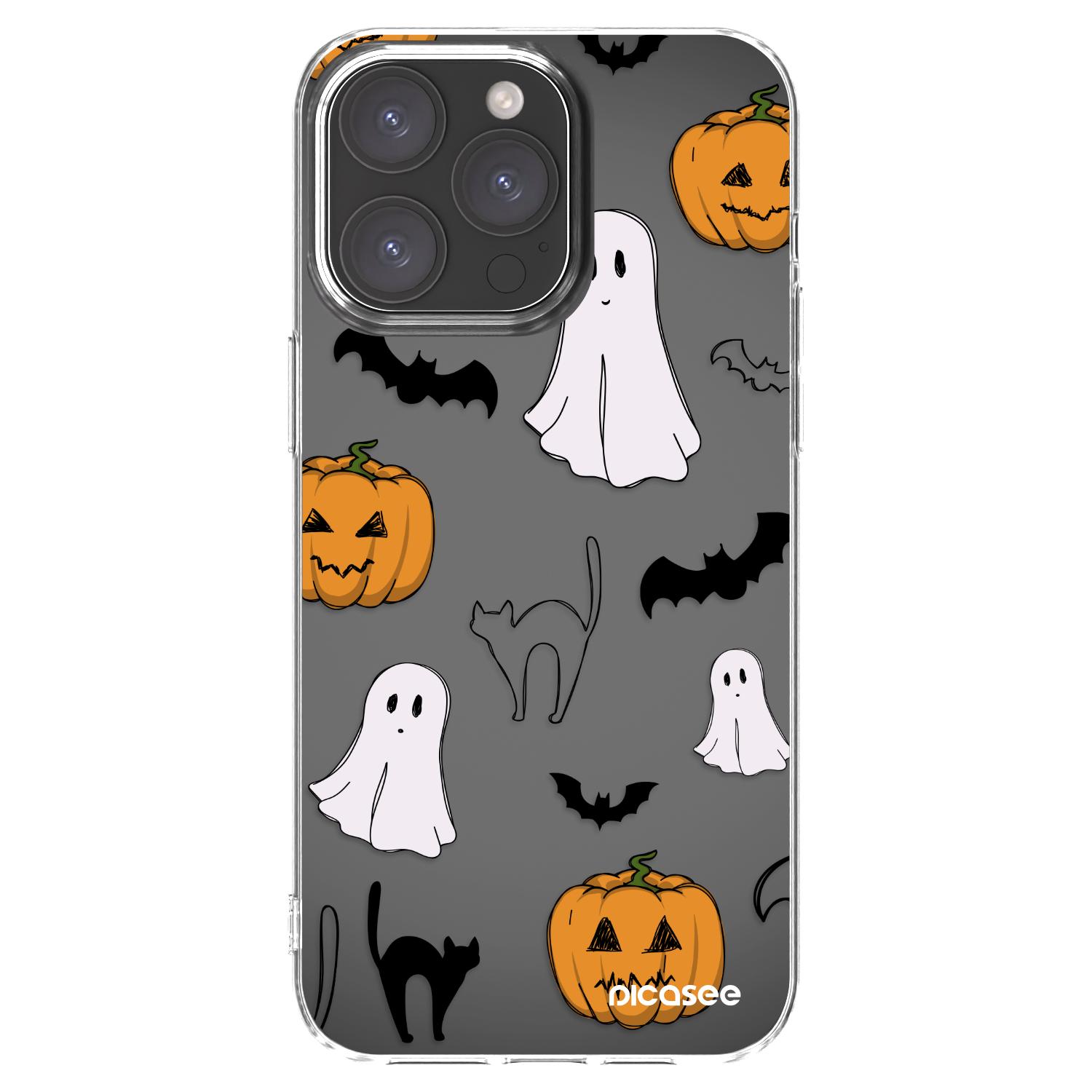 Picasee silikonowe przeźroczyste etui na Apple iPhone 15 Pro Max - Spooky crew