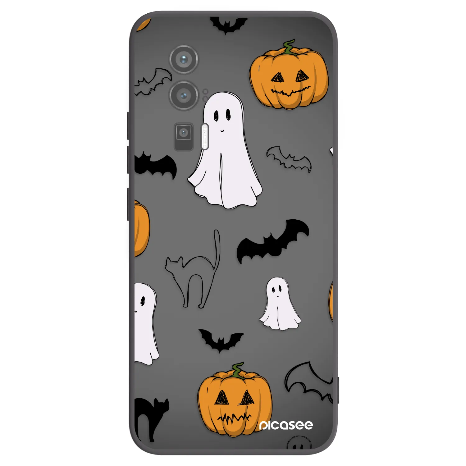 Picasee silikonowe czarne etui na Xiaomi Poco F5 Pro 5G - Spooky crew