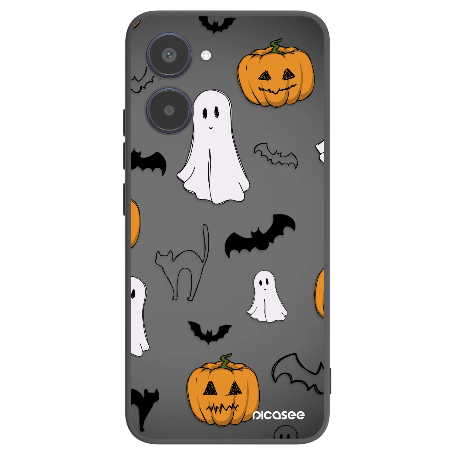 Picasee silikonowe czarne etui na Realme 10 4G - Spooky crew