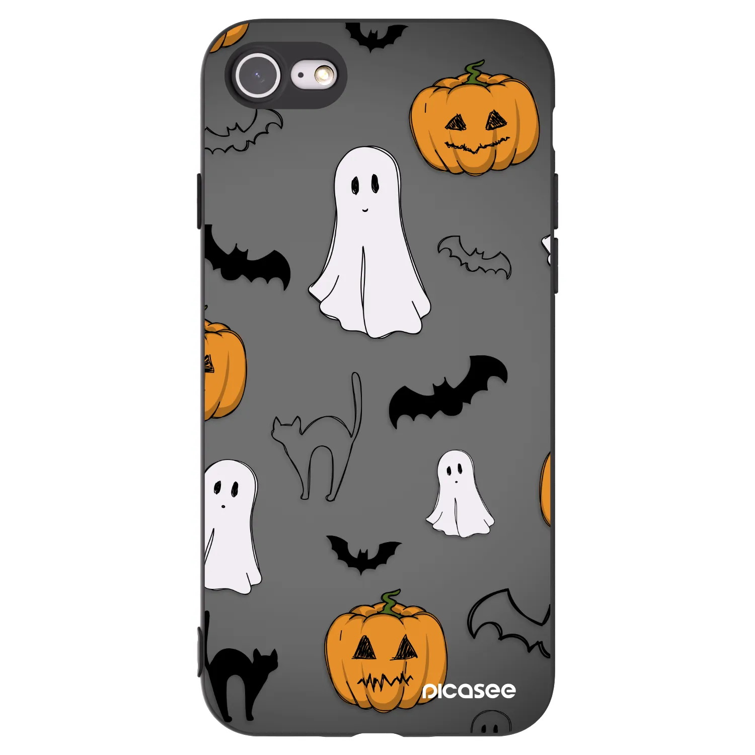 Picasee silikonowe czarne etui na Apple iPhone 7 - Spooky crew