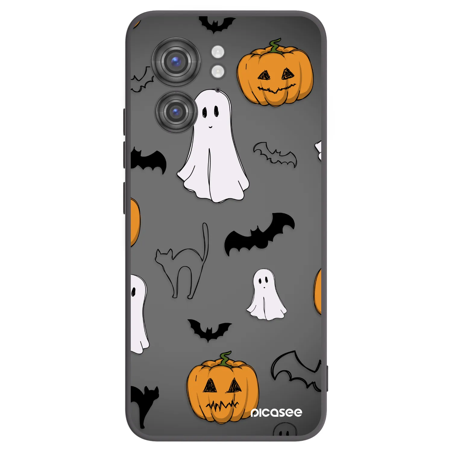 Picasee silikonowe czarne etui na Motorola Edge 40 - Spooky crew