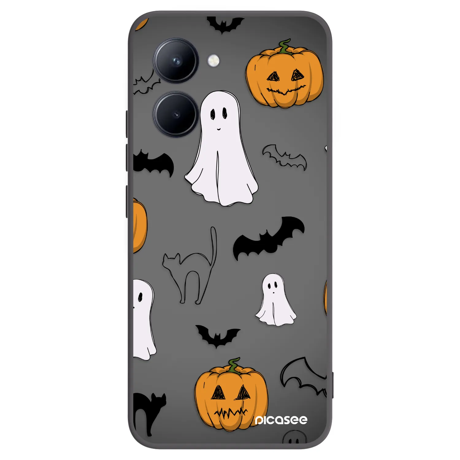 Picasee silikonowe czarne etui na Realme C33 (2023) - Spooky crew