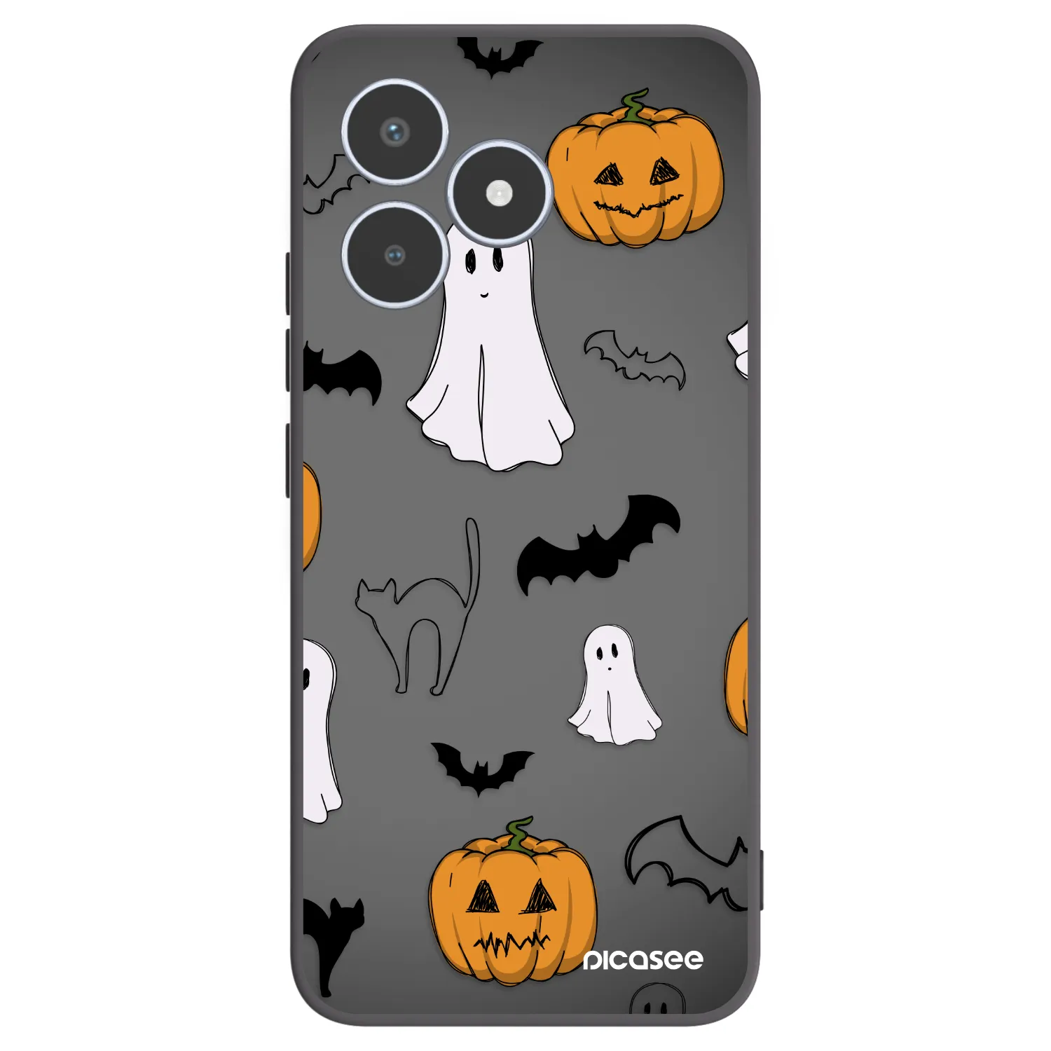 Picasee silikonowe czarne etui na Realme C53 - Spooky crew