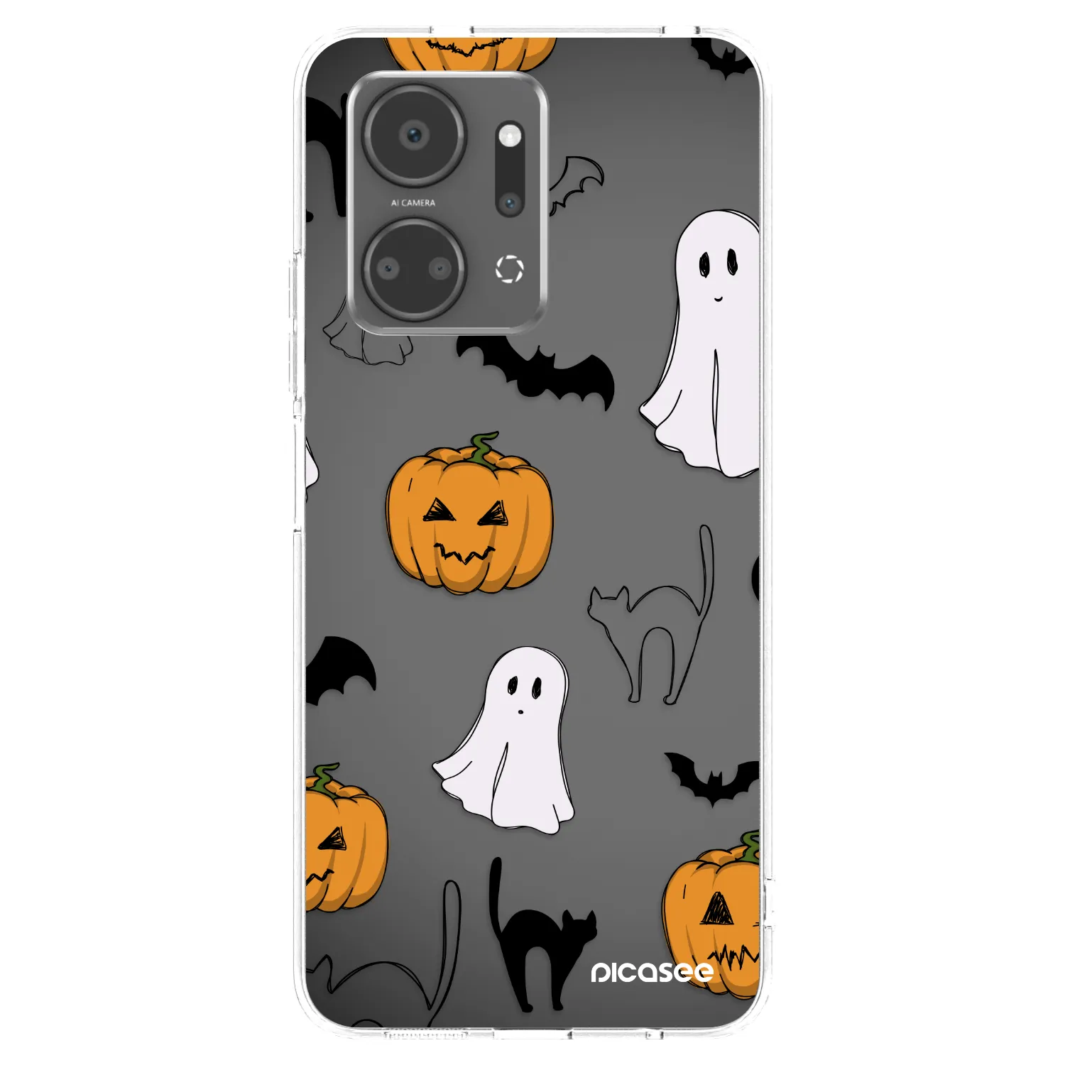 Picasee silikonowe przeźroczyste etui na Honor X7a - Spooky crew