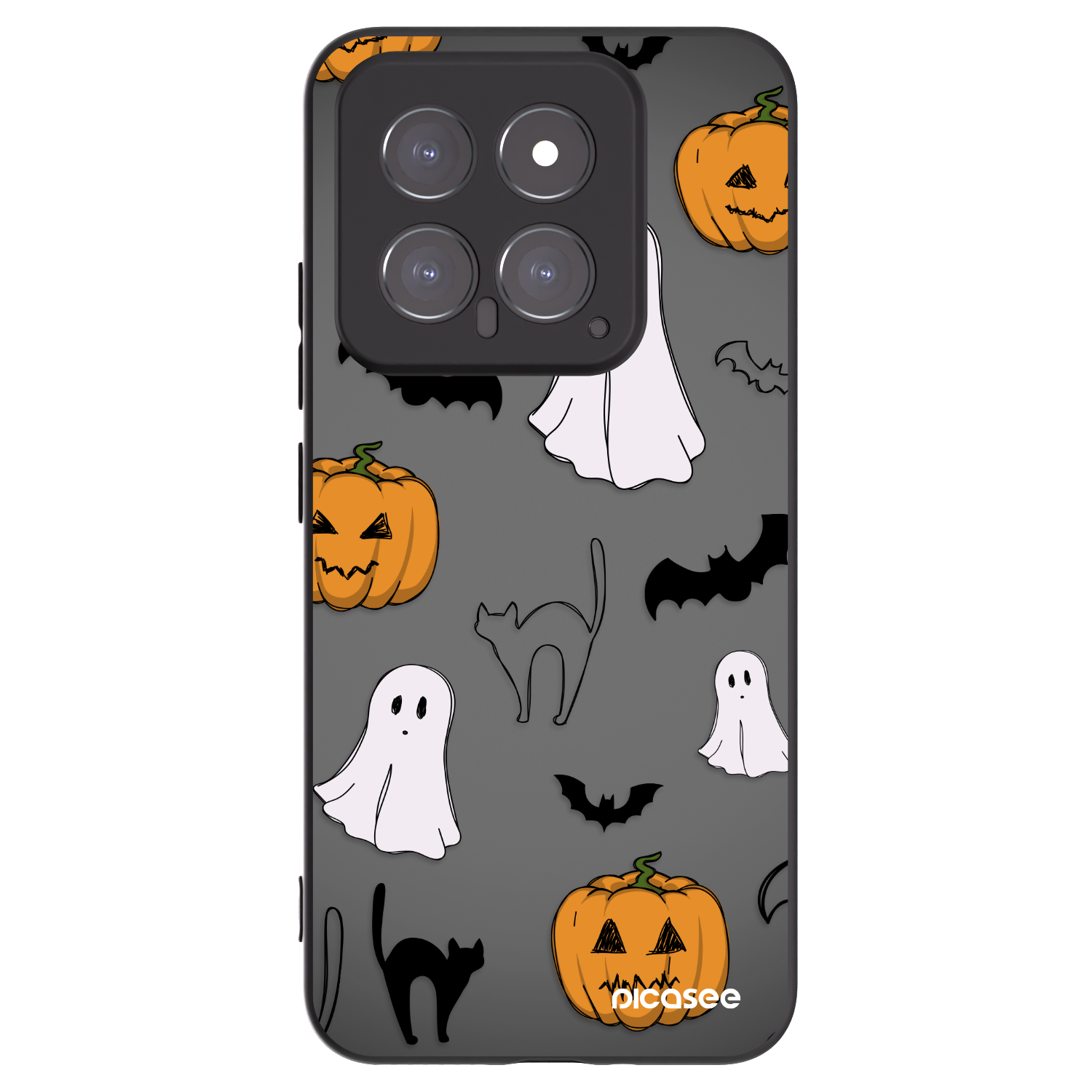 Picasee silikonowe czarne etui na Xiaomi 14 - Spooky crew